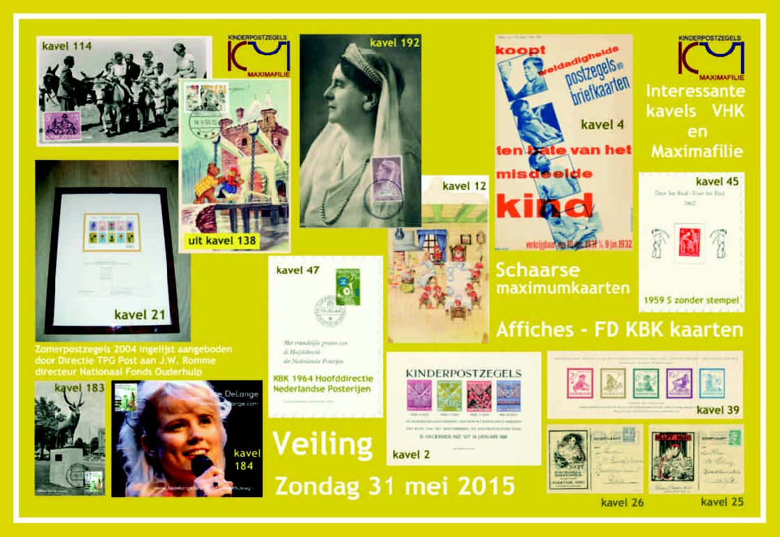 Overzicht Veiling Kinderpostzegels en Maximumkaarten Maxikaarten